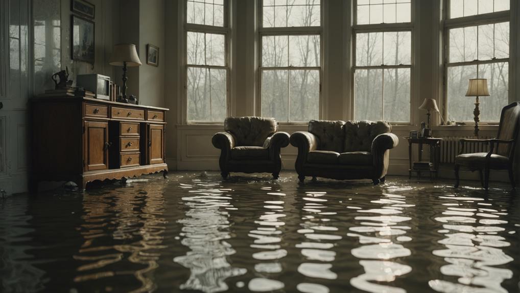 Flooded residential room in Redan GA with water covering floors and soaking furniture - showing need for professional structural drying services